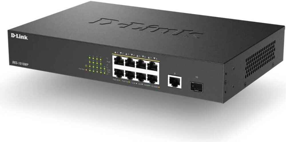 Switch D-Link DGS-1010MP  capacité de commutation de 20 Gbps, noir | DGS-1010MP – Image 2