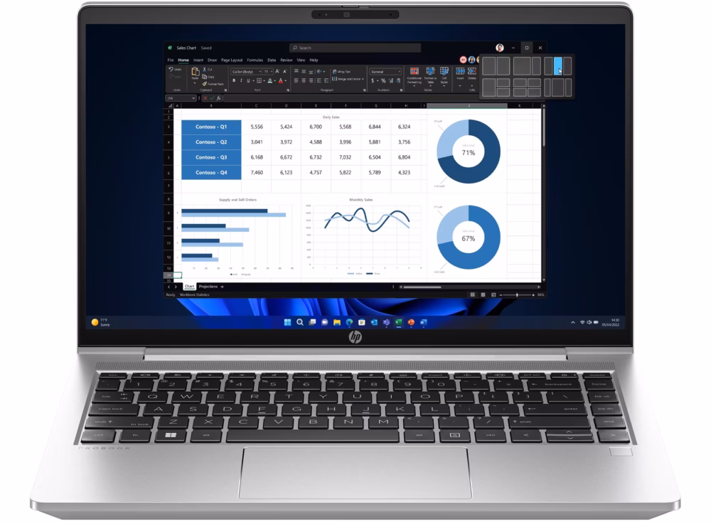 HP ProBook 440 G10 Ordinateur portable 14", Intel Core i5 13e génération i5-1334U Deca-core (10 cœurs) 1,30 GHz, 8 Go RAM totale, 1 To SSD