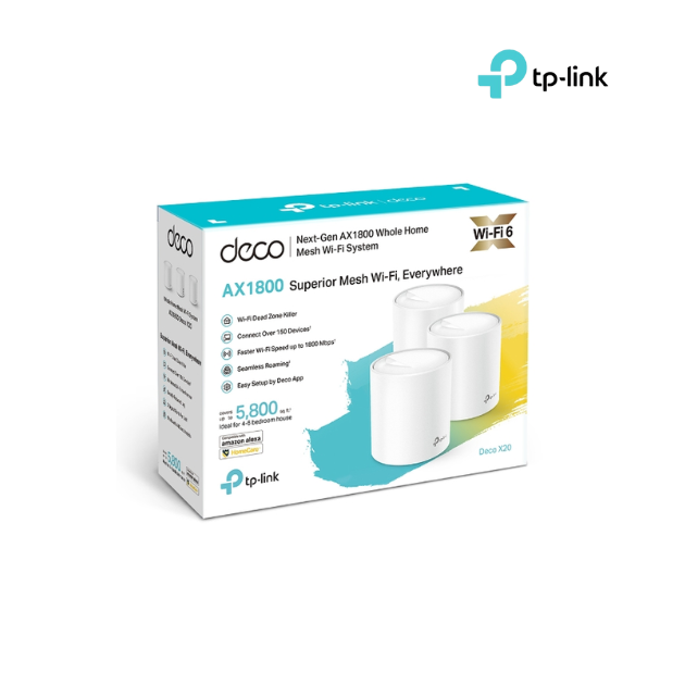TP-Link Deco X20 : Système Wi-Fi 6 Mesh AX1800 – Couverture Totale et Fluide