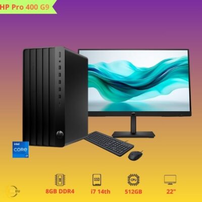 Ordinateur HP ProDesk 400 G9 core i7-14500  14e gen 8GB Ram | 512GB SSD Ecrans 22 pouces