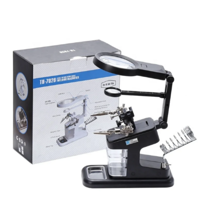 Station Troisième Main de Soudure avec Loupe Lumineuse LED TH-7026