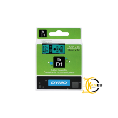 Ruban compatible Dymo D1 noir sur vert (45019) – 12 mm*7m