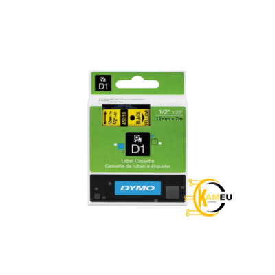 Ruban compatible Dymo D1 noir sur jaune (45018)- 12 mm*7m