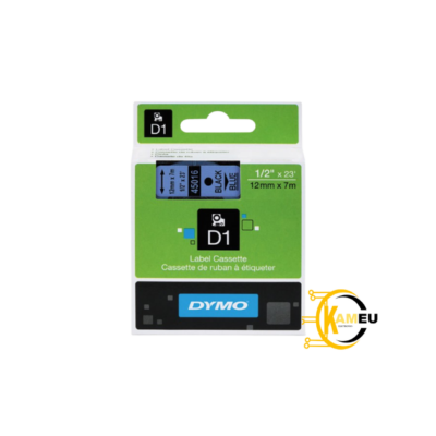 Ruban compatible Dymo D1 noir sur bleu (45016) – 12 mm*7m