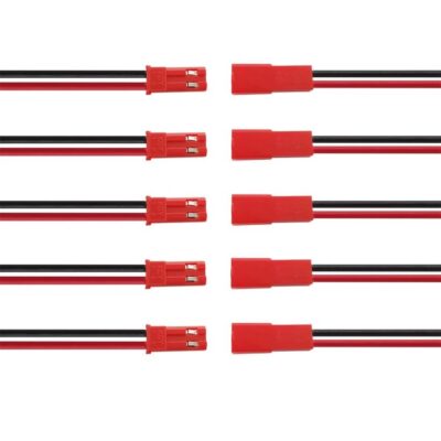 Connecteur JST 2 fils mâle et femelle à prise Jack, 2 broches pour lampe LED et batterie BEC